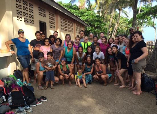 group picture from a student's trip to Costa Rica